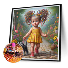 Load image into Gallery viewer, Diamond Painting - Full Round - Garden girl with puppy (30*30CM)

