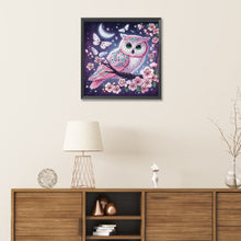 Load image into Gallery viewer, Diamond Painting - Partial Special Shaped - Owl on a branch under the moon (30*30CM)
