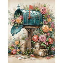 Load image into Gallery viewer, Diamond Painting - Partial Special Shaped - Retro nostalgic flower mailbox (30*40CM)
