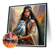 Load image into Gallery viewer, Diamond Painting - Full Round - owl girl (40*40CM)
