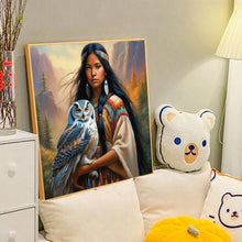 Load image into Gallery viewer, Diamond Painting - Full Round - owl girl (40*40CM)

