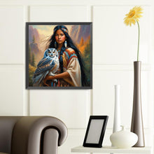Load image into Gallery viewer, Diamond Painting - Full Round - owl girl (40*40CM)
