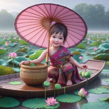 Load image into Gallery viewer, Diamond Painting - Full Round - lotus girl (30*30CM)
