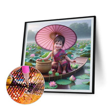 Load image into Gallery viewer, Diamond Painting - Full Round - lotus girl (30*30CM)
