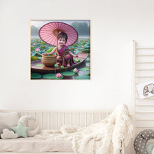 Load image into Gallery viewer, Diamond Painting - Full Round - lotus girl (30*30CM)

