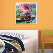 Load image into Gallery viewer, Diamond Painting - Full Round - lotus girl (30*30CM)
