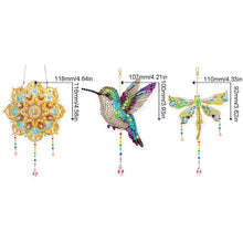 Load image into Gallery viewer, 3Pcs Acrylic Double Sided Flower Animal Hanging Diamond Art Painting Suncatchers
