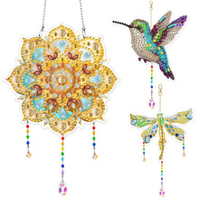 Load image into Gallery viewer, 3Pcs Acrylic Double Sided Flower Animal Hanging Diamond Art Painting Suncatchers
