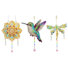 Load image into Gallery viewer, 3Pcs Acrylic Double Sided Flower Animal Hanging Diamond Art Painting Suncatchers
