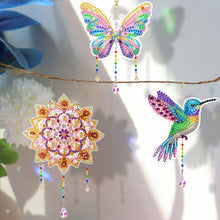 Load image into Gallery viewer, 3Pcs Acrylic Double Sided Flower Animal Hanging Diamond Art Painting Suncatchers
