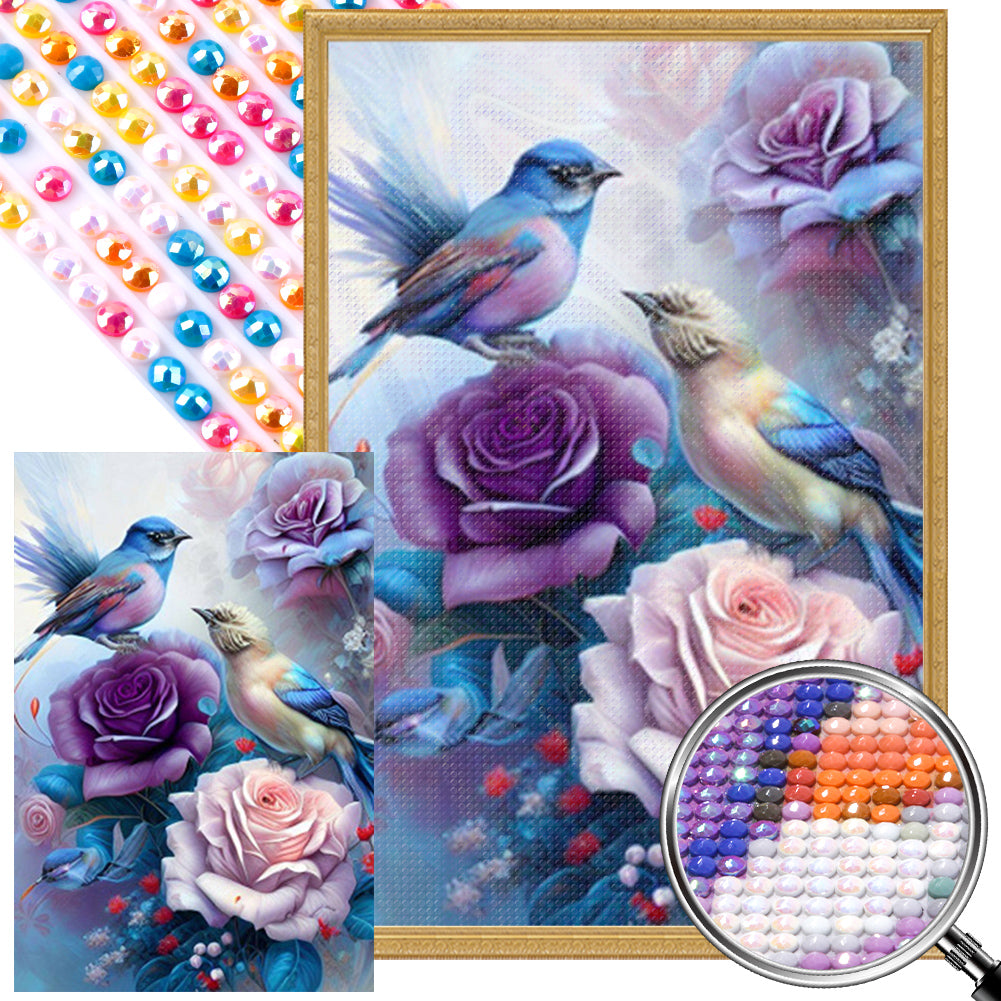 AB Diamond Painting - Full Round - flowers and birds (40*60CM)