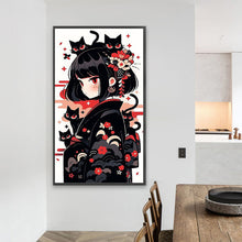 Load image into Gallery viewer, AB Diamond Painting - Full Round - black cat and girl (40*70CM)
