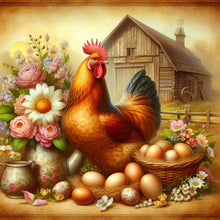 Load image into Gallery viewer, Diamond Painting - Full Round - vintage cock (30*30CM)

