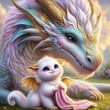 Load image into Gallery viewer, Diamond Painting - Full Round - Big dragon and baby dragon (30*30CM)
