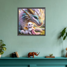 Load image into Gallery viewer, Diamond Painting - Full Round - Big dragon and baby dragon (30*30CM)
