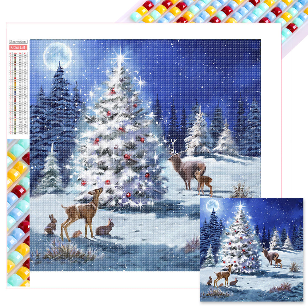 Diamond Painting - Full Square - Deer in the snow (40*40CM)