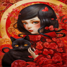 Load image into Gallery viewer, Diamond Painting - Full Square - cat girl (40*50CM)
