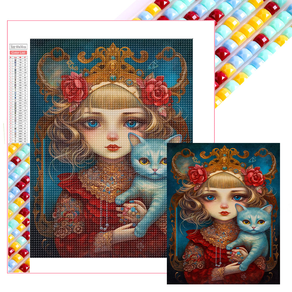 Diamond Painting - Full Square - cat girl (40*50CM)