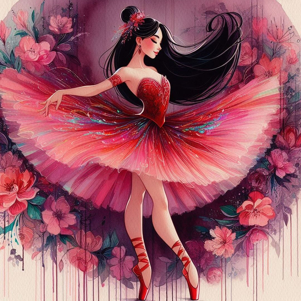 Diamond Painting - Full Round - Mulan dancing ballet (40*40CM)