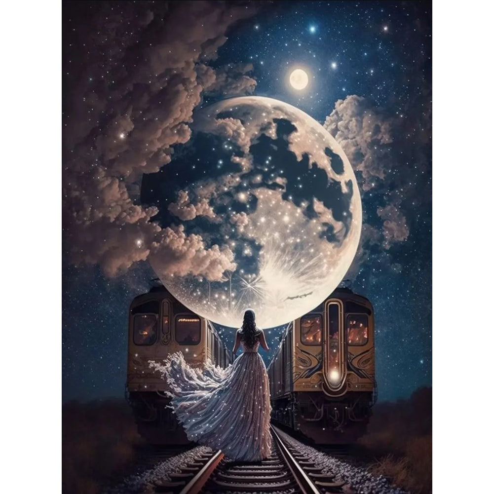 Diamond Painting - Full Round - Fairy under the moonlight (30*40CM)