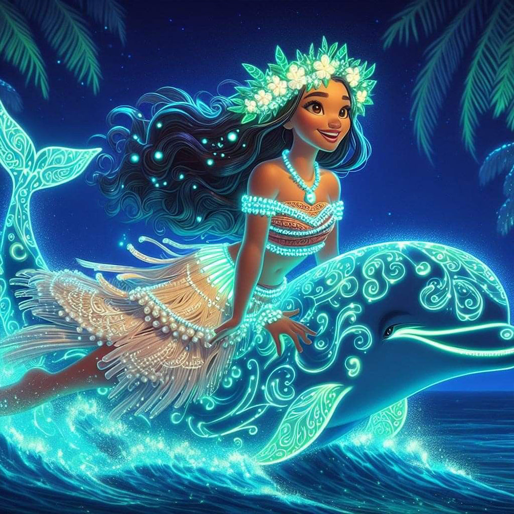 Diamond Painting - Full Round - Glowing Princess Moana (40*40CM)