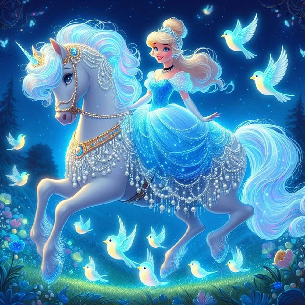 Diamond Painting - Full Round - Glowing Princess Cinderella (40*40CM)