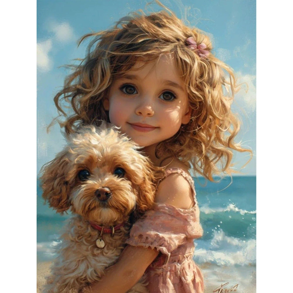 Diamond Painting - Full Round - seaside girl (30*40CM)