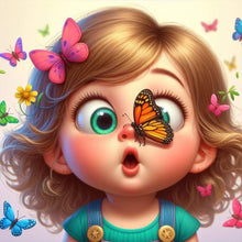 Load image into Gallery viewer, Diamond Painting - Full Round - big head girl (30*30CM)
