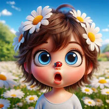 Load image into Gallery viewer, Diamond Painting - Full Round - big head girl (30*30CM)
