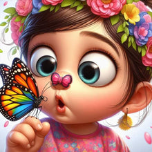 Load image into Gallery viewer, Diamond Painting - Full Round - big head girl (30*30CM)
