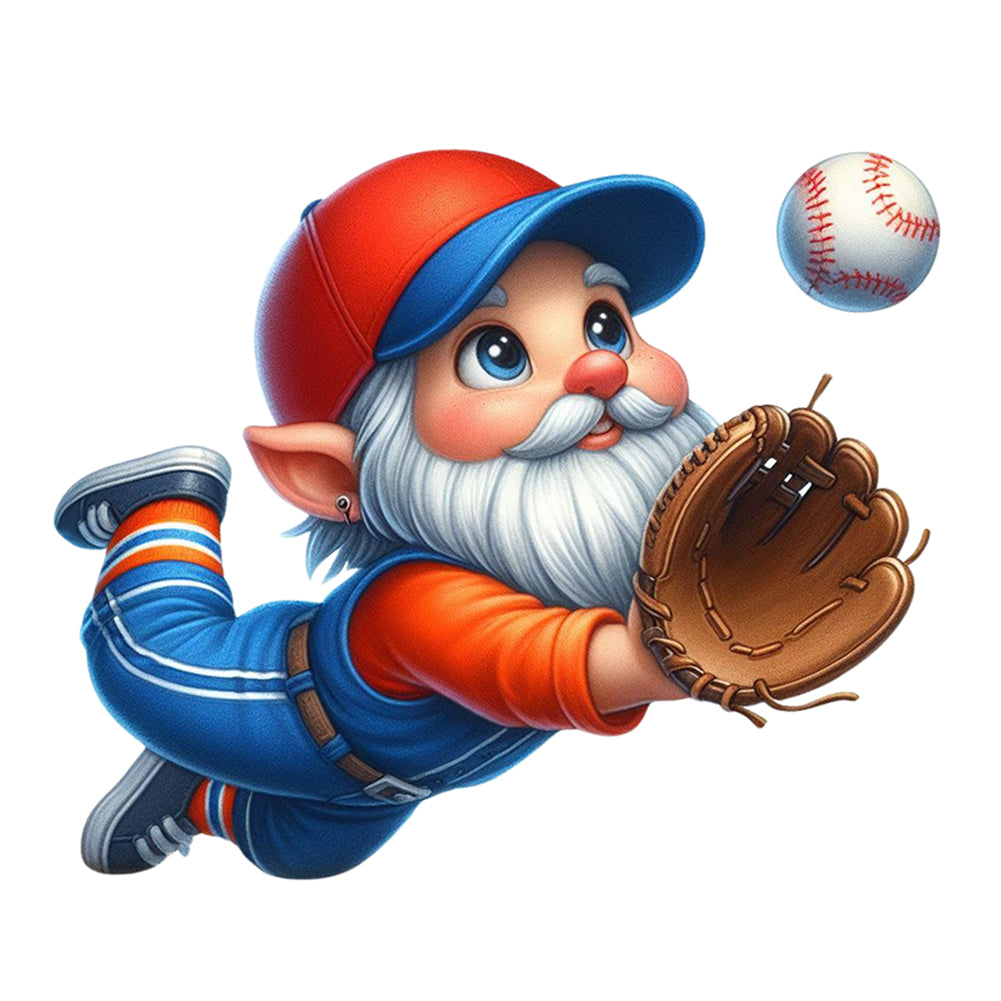 Diamond Painting - Full Round - baseball catcher gnome (30*30CM)