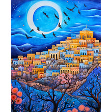 Load image into Gallery viewer, Diamond Painting - Full Round - blue starry night town (40*50CM)
