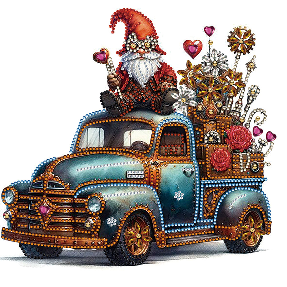 Diamond Painting - Partial Special Shaped - Steampunk style mechanical car and goblin (30*30CM)