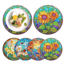 Load image into Gallery viewer, 4Pcs Diamond Painting Coasters Flower Animal DIY Art Coaster Art Craft Supplies
