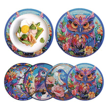 Load image into Gallery viewer, 4Pcs Diamond Painting Coasters Flower Animal DIY Art Coaster Art Craft Supplies

