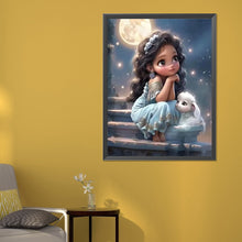 Load image into Gallery viewer, Diamond Painting - Full Round - girl and lamb (50*60CM)
