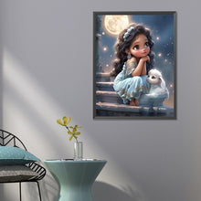 Load image into Gallery viewer, Diamond Painting - Full Round - girl and lamb (50*60CM)
