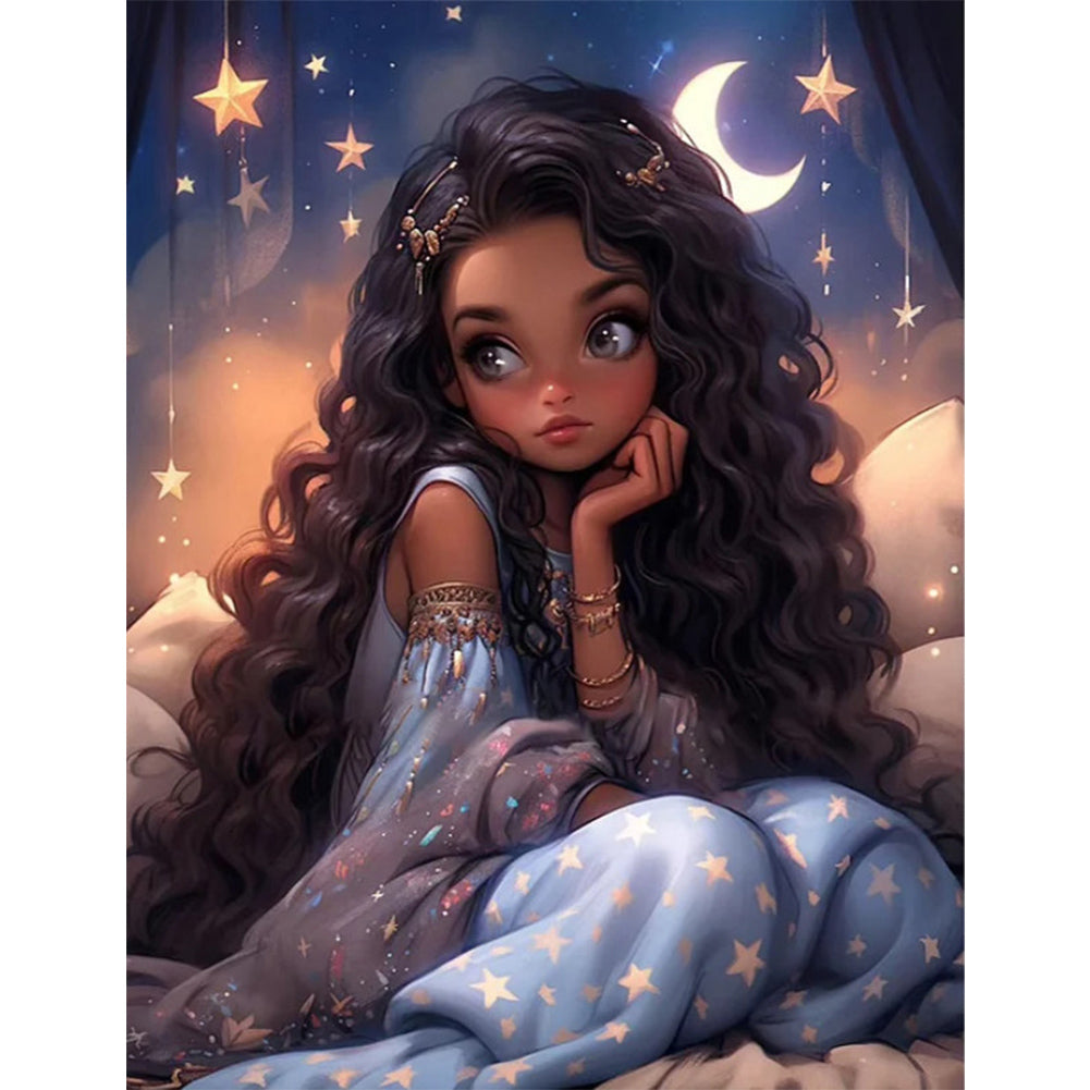 Diamond Painting - Full Round - starry night girl (50*60CM)
