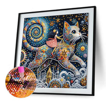 Load image into Gallery viewer, Diamond Painting - Partial Special Shaped - World Cat Day Children¡¯s Fantasy Journey (30*30CM)
