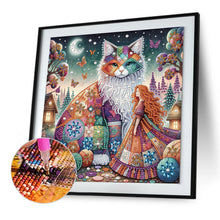 Load image into Gallery viewer, Diamond Painting - Partial Special Shaped - World Cat Day: Childlike Fantasy (30*30CM)
