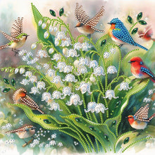 Load image into Gallery viewer, Diamond Painting - Partial Special Shaped - flowers, bells, flowers, birds (30*30CM)
