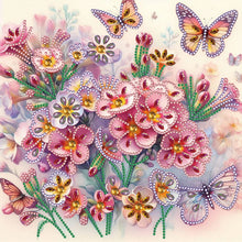 Load image into Gallery viewer, Diamond Painting - Partial Special Shaped - pink flower butterfly (30*30CM)
