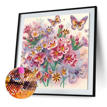 Load image into Gallery viewer, Diamond Painting - Partial Special Shaped - pink flower butterfly (30*30CM)
