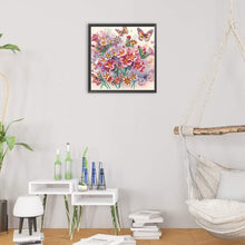 Load image into Gallery viewer, Diamond Painting - Partial Special Shaped - pink flower butterfly (30*30CM)
