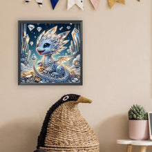 Load image into Gallery viewer, Diamond Painting - Partial Special Shaped - silver crystal dragon (30*30CM)
