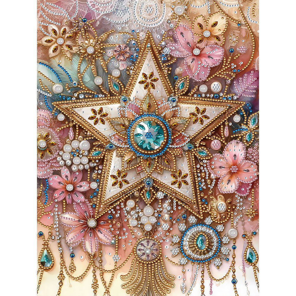 Diamond Painting - Partial Special Shaped - jewelry floral stars (30*40CM)