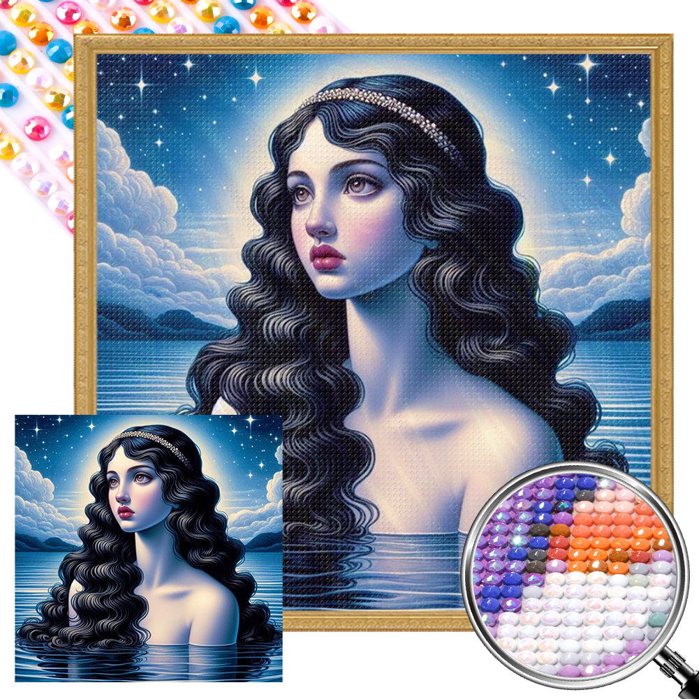 AB Diamond Painting - Full Round - Brunette woman in water (40*40CM)