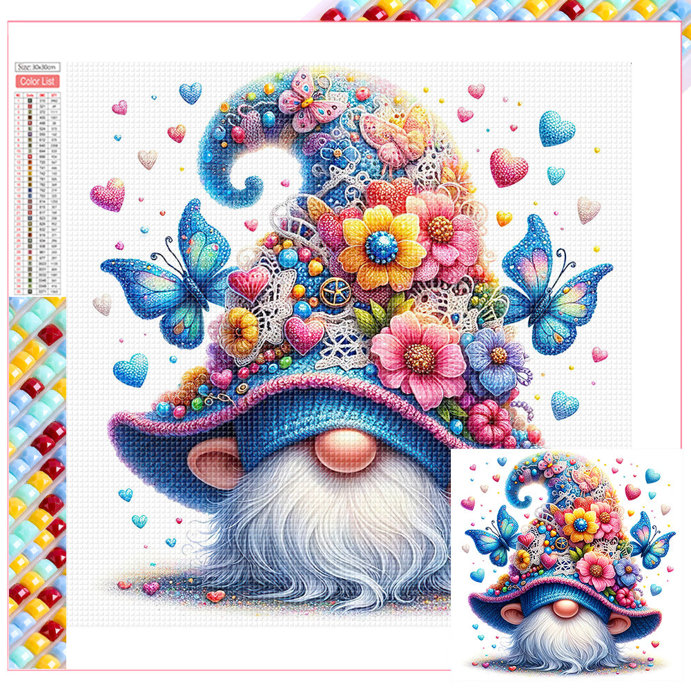 Diamond Painting - Full Square - butterfly flower gnome (30*30CM)