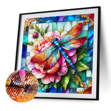 Load image into Gallery viewer, Diamond Painting - Full Round - Glass art dragonfly and peony flowers (40*40CM)
