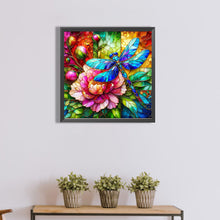 Load image into Gallery viewer, Diamond Painting - Full Round - Glass art dragonfly and peony flowers (40*40CM)
